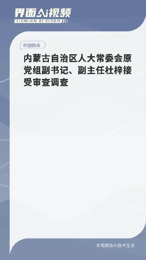 内蒙古自治区人大常委会原党组副书记、副主任杜梓被提起公诉